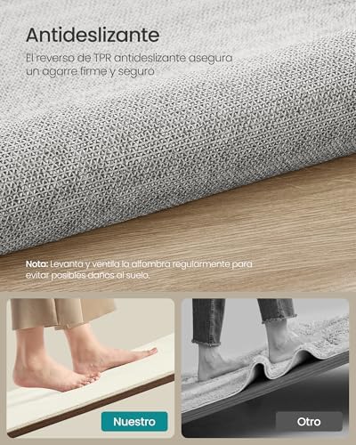 Alfombra, 160 x 230 cm, Alfombra Antideslizante, Decoración del Hogar, para Salón, Dormitorio, Lavable a Máquina, Estilo Moderno, Blanco Crema TAR013WZ02