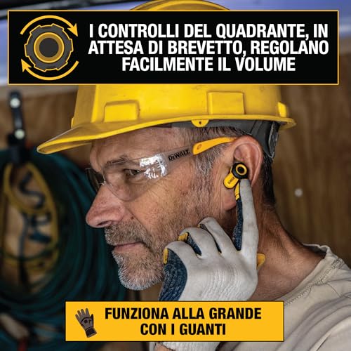 DEWALT - Jobsite Pro X2 ANC Fully Wireless Bluetooth Earbuds, Work Earbuds with Noise Reduction up to 38dB, Rotation Controls, 10 Hours Runtime (More than 40 with the