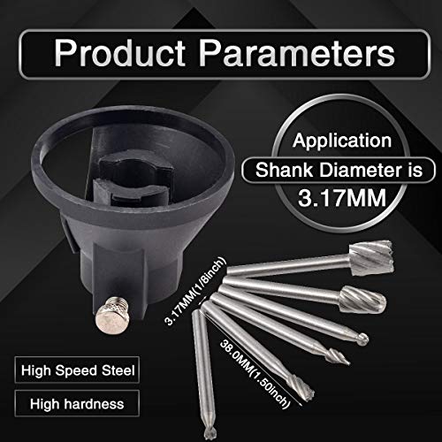 KATUR Rotary Multi Tool Cutting Guide Attachment Kit Includes 4Pcs Drill Bit Set and 6Pcs HSS Routing Router Bits Burr with Drill Dedicated Locator