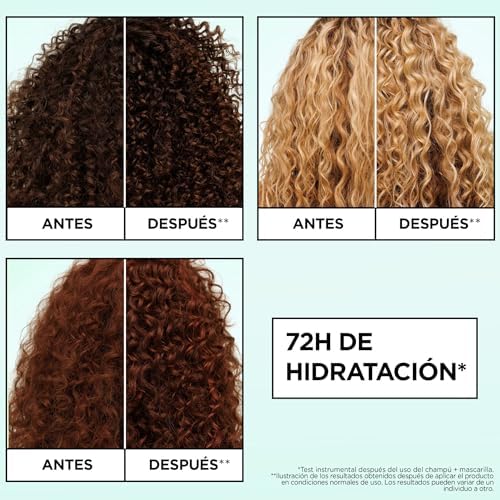Fructis Método Rizos Champú con Ácido Hialurónico y Karité, 200ml