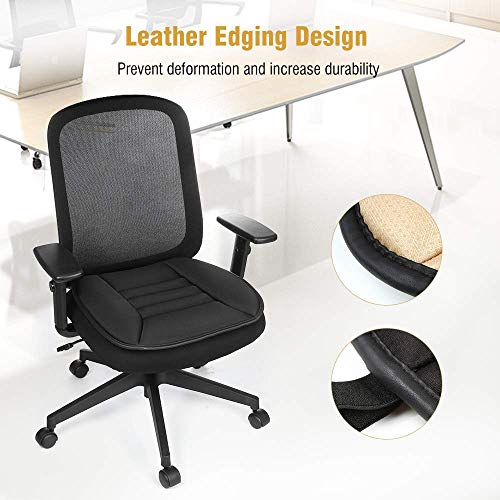 Tsumbay Car Seat Cushion 2pc Car Interior Seat Cover Cushion Pad Mat for Car Driver Seat Office Chair Home Black Seat Covers Use Pain Relief Memory Foam Comfort Seat Protector with Non Slip Bottom - Thumbnail 3