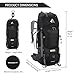 Free Knight 60L Hiking Backpack Mountaineering Camping Trekking Travel Bag Large Capacity Rucksack Internal Frame Water Resistant for Outdoor, Black