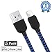 Iphone Charger 5Pack Cable Data Sync USB Cord Wecool Lightning Cable Nylon Braided 8 Pin Charging for iPhone iPad iPod Black and Blue