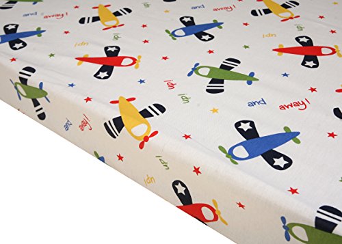Premium Pack N Play Playard Sheet,100% ORGANIC Cotton, Fits Perfectly Any Standard Playard Mattress up to 3 Inch, Planes Premium Pack N Play Playard Sheet,100% ORGANIC Cotton, Fits Perfectly Any Standard Playard Mattress up to 3 Inch, Planes