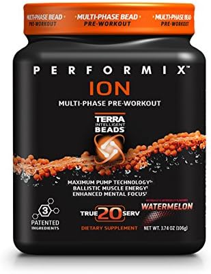PERFORMIX ION MultiPhase PreWorkout, Maximum Pump Technology, Ballistic Muscle Energy, Enhanced Mental Focus, 20 Servings, Watermelon