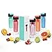 Savvy Infusion Flip Top Fruit Infuser Water Bottle - Unique Leak Proof Lid for Hikes, Outdoors - Dishwasher Safe Made with Tritan Shatter Proof Plastic - Great Gifts for Women - 24 Ounces Blue