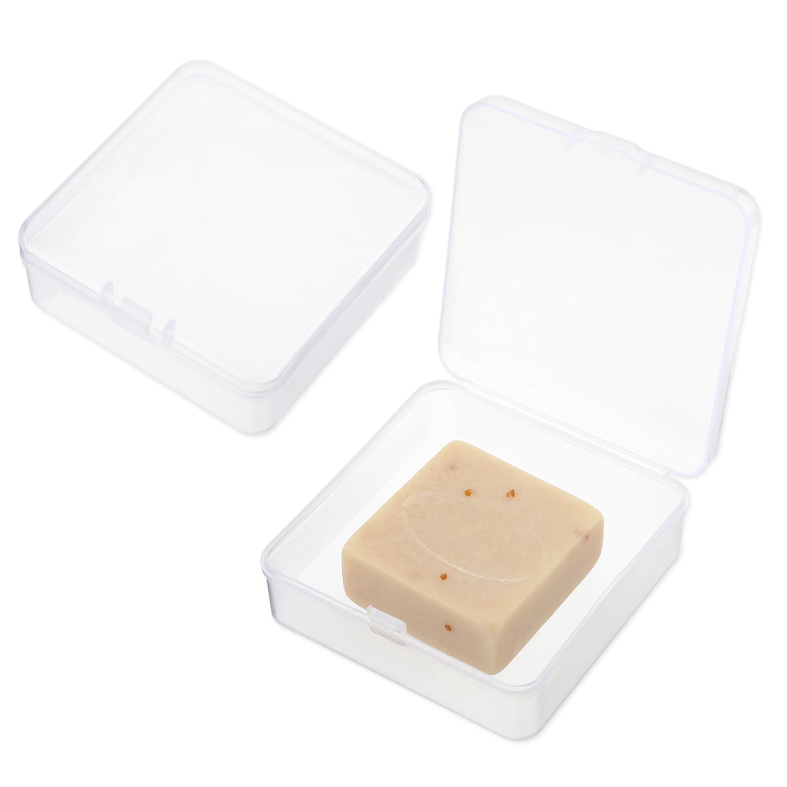 Mabor 2Pcs Clear Travel Soap Case With Lid - Waterproof, Leak Proof Soap Container for Bathroom, Shower, Home, Outdoor Camping, Gym, Fitness - Portable Bar Holder