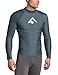 Kanu Surf Men's Long Sleeve Platinum UPF 50+ Rashguard Swim Tee, Charcoal, Large