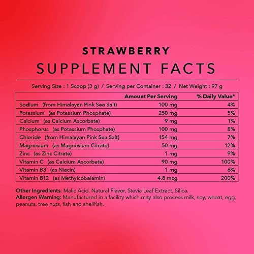 Wave Electrolyte Powder, 32 Servings, Calorie & Sugar Free, Strawberry