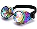 Lelinta Steampunk Rave Glasses Goggles with Rainbow Crystal Glass Lens,Cool,Adjustable