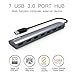 USB 3.0 Hub, Wavlink 7 Port Aluminum Portable Data Hub with 5V/4A Power Adapter USB Splitter Hot Swapping for MAC, PC, USB Flash Drives and Other Devices