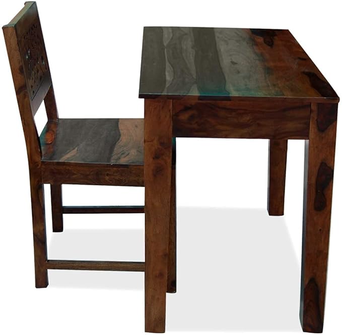 Natural Finish Solid Sheesham Wood Writing Study Table for Students