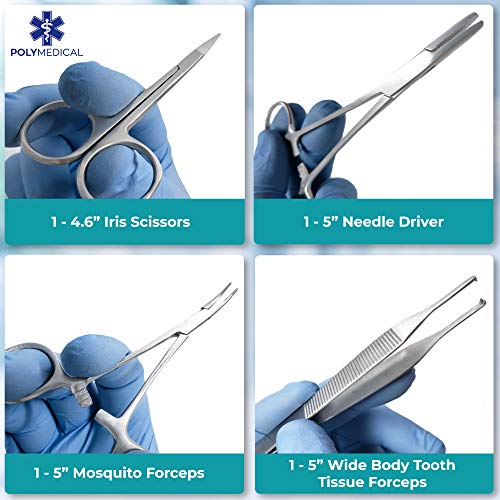 Advanced Dissection Kit - 37 Pieces Total. High Grade Stainless Steel Instruments Perfect for Anatomy, Biology, Botany, Veterinary and Medical Students - by Poly Medical. - Thumbnail 3