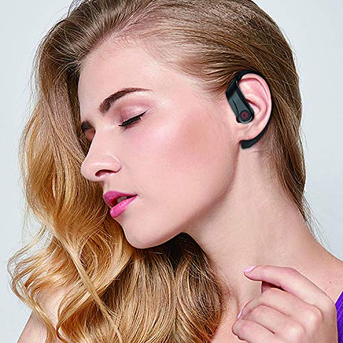Amuoc Bluetooth Headphones - Wireless Earbuds with Mic HD Stereo Noise Cancelling Waterproof IPX7 for Sport Running Gym - Earphones Compatible (Over The Ear, Black) - Thumbnail 6