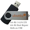 Ubuntu Linux 14.04 Bootable 8GB USB Flash Drive - Includes Boot Repair And Install Guide - Better Than Windows