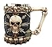 Atlantic Collectibles Large Skeletal Cross Bones Skull Beer Stein Tankard Coffee Cup Drink Mug 12oz