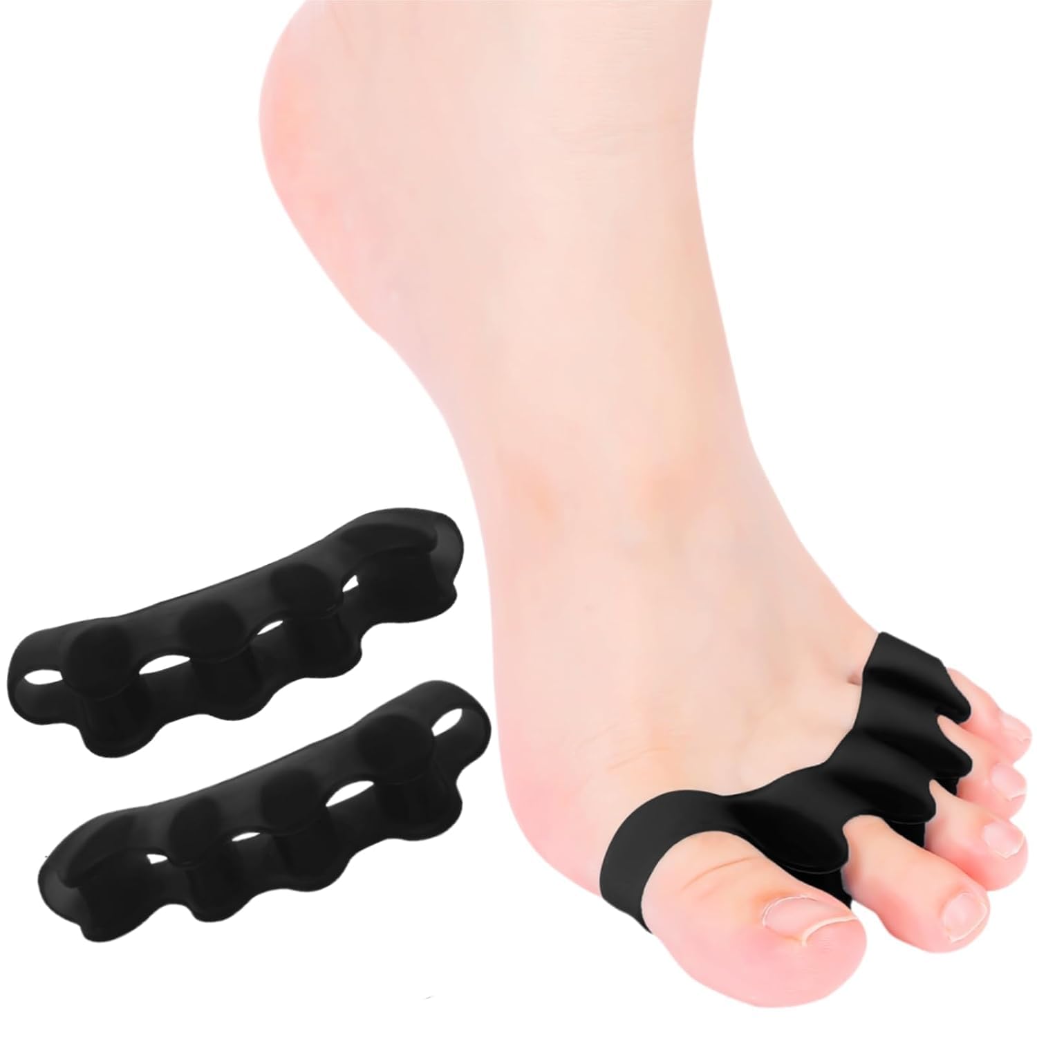 Photo 1 of 2PCS Toe Spacers for Women and Men, Toe Separators for Pedicure, Bunion Corrector, Hammer Toe Straightener, Plantar Fasciitis, Toe Spreaders for Foot Pain Relief and Foot Health.