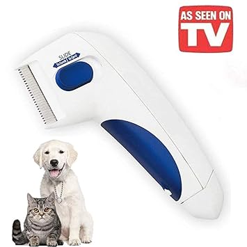 Qpets? Flea Doctor Comb, Electric Flea Lice Tick Treatment Comb for Dogs Cats and Other Pets, Kills & Stuns Fleas, Flea and Tick Removal As Seen On TV, Safe for Pets