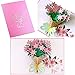 Aloha Cards 3D Pop Up Greeting Cards For Birthdays, Thank You, All Occasions/Packaged with Envelope Protective Bag (4 Pack: Butterfly, Lily Bouquet, Cupcake, Birthday Cake)