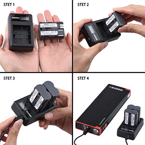 Grepro BP-511/BP-511A Camera Battery (2 Pack) and Dual USB LCD Charger Set for Canon EOS 50D 40D 30D 20Da 20D 10D 5D 300D Digital Rebel D30 D60 PowerShot G6 G5 G3 G2 G1 Pro 1 Pro 90 Pro 90 is