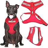 SERVICE DOG (Do Not Disturb/Dog Is Working) Red Color Coded Non-Pull Front and Back D Ring Padded and Waterproof Vest Dog Harness PREVENTS Accidents By Warning Others Of Your Dog In Advance (M)