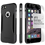 iPhone 7 Case, (Black) SaharaCase Protective Kit Bundle with [ZeroDamage Tempered Glass Screen Protector] Rugged Protection Anti-Slip Grip [Shockproof Bumper] Slim Fit - Black