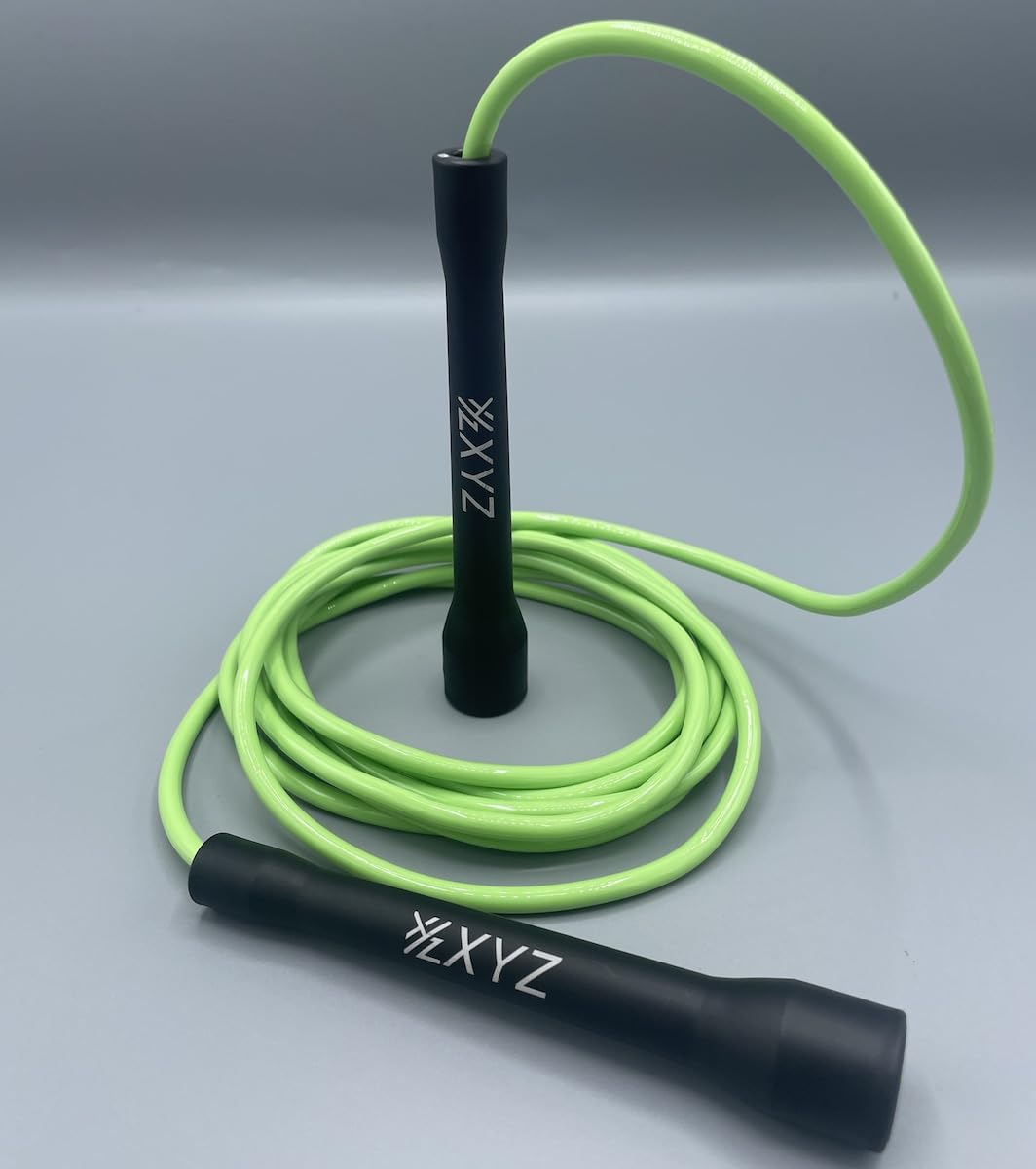 XYZ X1 Cardio Fitness 10ft Adjustable Speed Rope - Skipping, Jump, Boxing, Boxers, MMA, Fitness, Martial Arts, Skip, Speedrope (Black/Green)