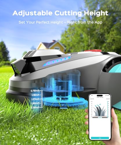YARDCARE N1600 PRO Wireless Robotic Lawn Mower, RTK & Vision Navigation, Up to 0.4 Acre Coverage, Smart App Control, Multi-Zone Mapping, Systematic Mowing Robot