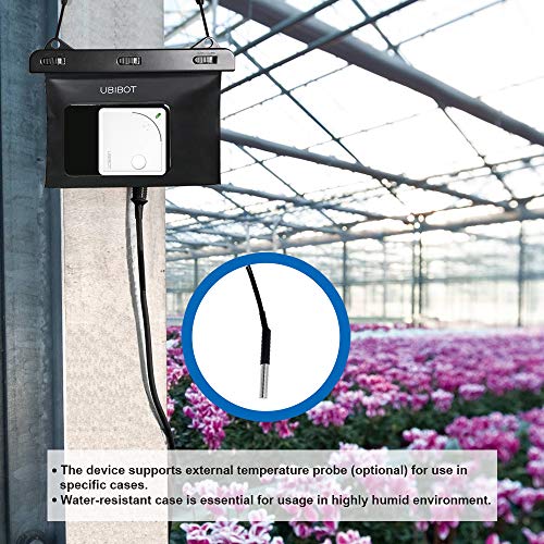 UbiBot WS1 WiFi Temperature Humidity Sensor,Warehouse Temperature Monitor,Wireless Freezer Thermometer,Remote Greenhouse Data Logger,Free App alerts for Android and iOS (2.4GHz only, no hub Required)