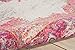 Nourison Passion Ivory/Fuchsia 3'9'' x 5'9'' Area-Rug, Boho, Traditional, Easy-Cleaning, Non Shedding, Bed Room, Living Room, Hallway, (4' x 6')