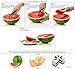 WATERMELON SLICER CORER CUTTER TONGS and SERVER SET With SS304 Serving Fork & Orange Peeler Kitchen-Grade 304 Stainless Steel Ergonomic Handle Watermelon Knife Mom Gift Green