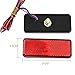 Qiorange 2X Rectangle Reflector Waterproof 24 LED Marker Tail Brake Stop Light Car Trailer Truck for RV,Trailer,Truck,UTE,UTV,ATV,Motorcycle (Red Rectangle)