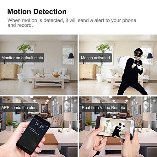 Spy Camera, 1080P Hidden Camera Clock WiFi Video Recorder 140° Wide Angle Lens Wireless IP Cameras for Indoor Home Security Monitoring Nanny Cam with Night Vision Motion Detection - Thumbnail 2