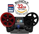 Wolverine 8mm and Super8 Reels Movie Digitizer with 2.4" LCD, Black (Film2Digital MovieMaker), Includes 32GB SD Memory Card & Worldwide Voltage 110V/240V AC Adapter (Bundle)