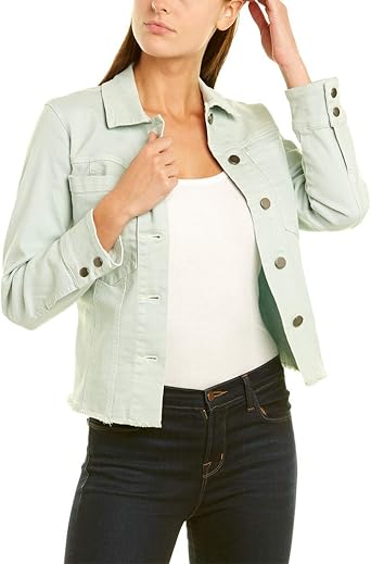 frayed hem denim jacket
