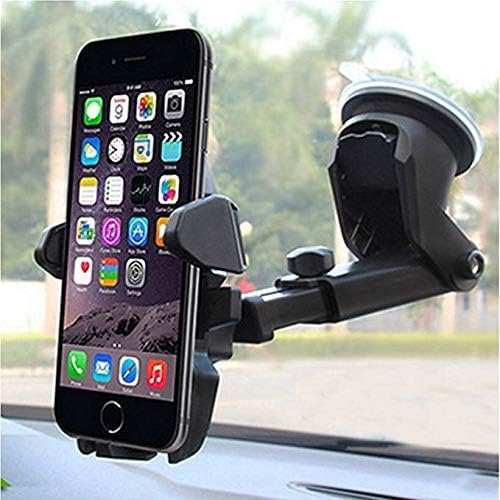 Mobias Retails, Long Neck One Touch Car Mobile Phone Holder with 360 Degree Rotating for Dashboard/Windshield, for iPhone & Android