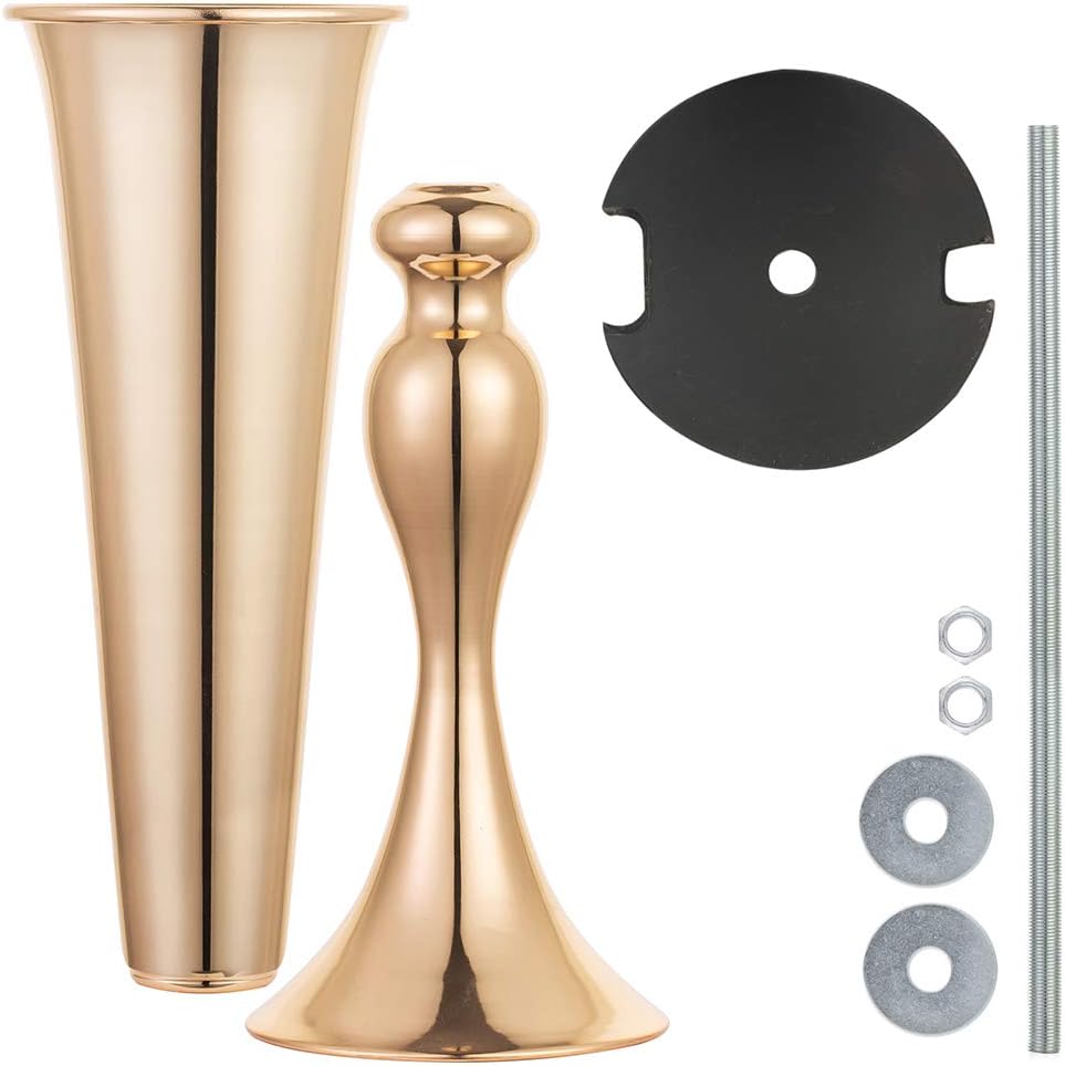 NUPTIO Gold Vase for Wedding Centrepieces: 2 Pcs 55.5cm Tall Flower Trumpet Vases Metal Stand for Golden Weddings Table Centerpieces Birthday Party Anniversary Decorations - Image 5
