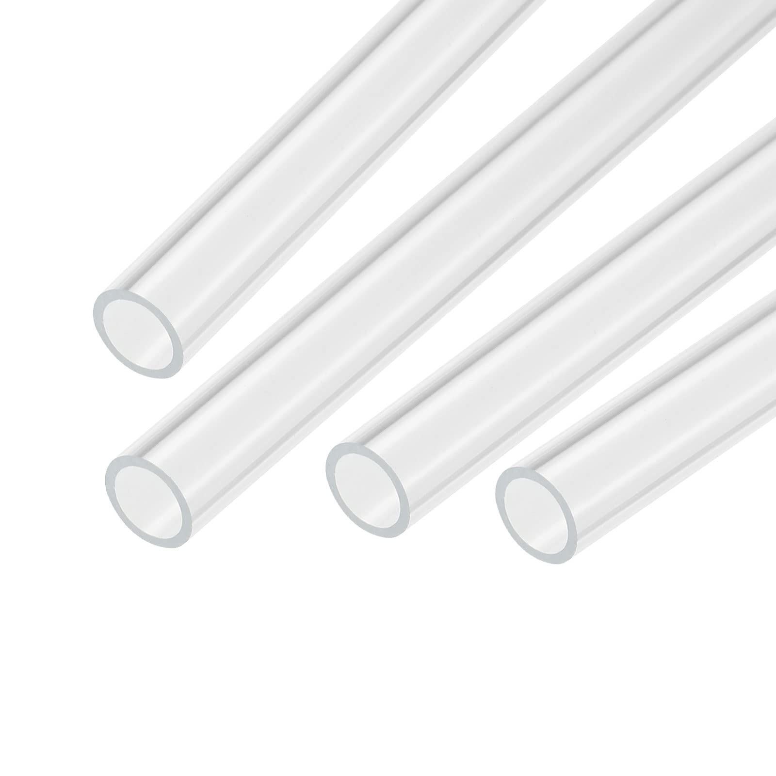 Photo 1 of MECCANIXITY Acrylic Pipe Clear Rigid Round Tube 12mm(1/2") ID 15mm(0.6") OD 14" for Lamps and Lanterns, Water Cooling System 4pcs