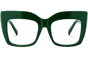 Zeelool Vintage Oversized Thick Cat Eye Glasses for Women with Non-prescription Clear Lens FP0668