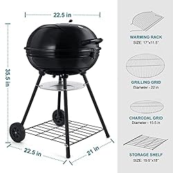 Joyfair 22-inch Kettle Charcoal Grill with