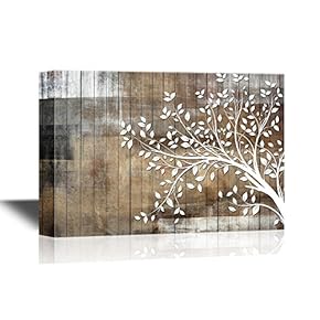 Abstract Tree White Tree Branch with Leaves on...