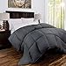 Zen Bamboo Luxury Goose Down Alternative Comforter - All Season Hotel Quality Hypoallergenic Duvet Insert with Cooling Bamboo Blend Fabric - Full/Queen - Gray