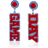 Acrylic Game Day Earrings Colorful Game Day Letter Drop Dangle Earring Football Team Fan Sports Favors Cheerleader Accessories Jewelry Gifts-F