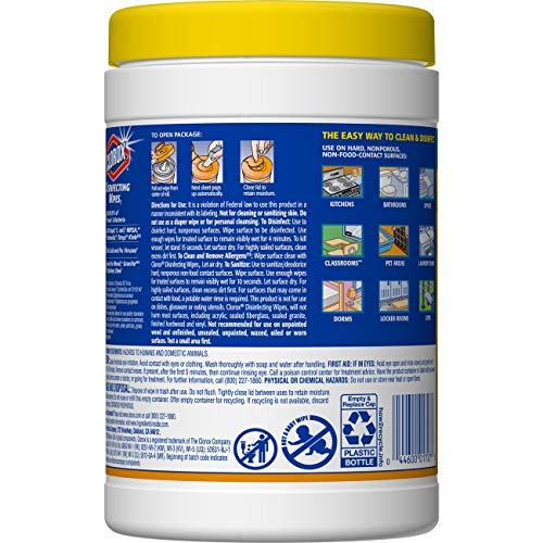 Clorox Disinfecting Wipes, Bleach Free Cleaning Wipes - Crisp Lemon, 105 Count (Pack of 4) (Packaging May Vary) - Thumbnail 6