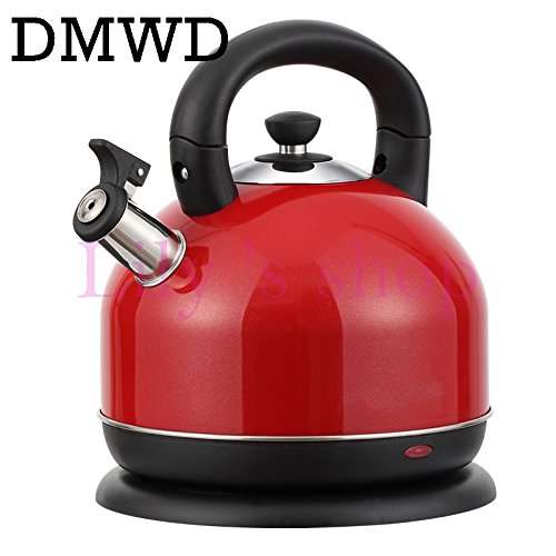 DMWD Household Electric Kettle 2000W Safety Auto-Off Stainless Steel Quick water Heating Kettles boiler teapot 3L tea pot heater (Red)