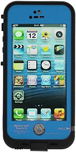 HESGI New Waterproof Dirtproof Snowproof Protection Case Cover for Apple Iphone 5S With Fingerprint Scanner Light Blue