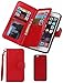 for iPhone 6/6s Wallet Case,Valentoria® Leather Wallet Case Magnetic Detachable Slim Back Cover Card Holder Slot Wrist Strap (iPhone 6/6s, Red)