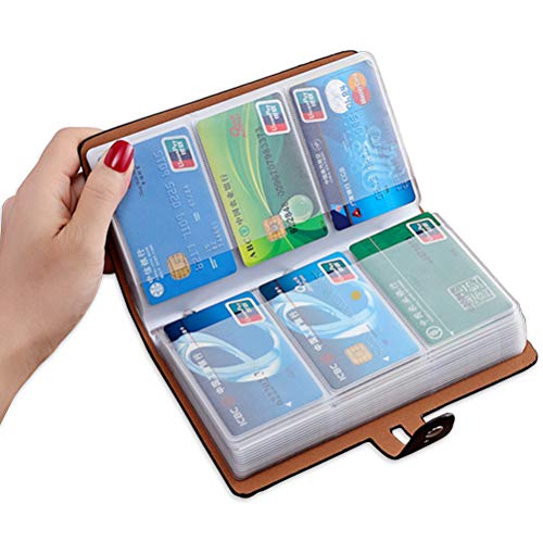 RFID Credit Card Holder, Leather Business Card Organizer with 96 Card Slots, Credit Card Protector for Managing Your Different Cards and Important Documents to Prevent Loss or Damage (Black) - Thumbnail 7