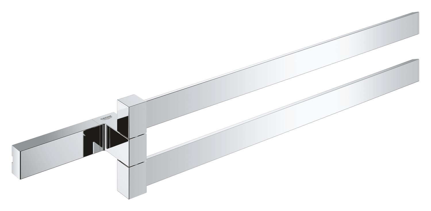 GROHE Selection | Bathroom Accessories | Cube Double Towel Bar | Chrome | 40768000
