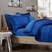 Amazon Brand – Pinzon 7-Piece Bed In A Bag - Full/Queen, Royal Blue Calvin Stripe